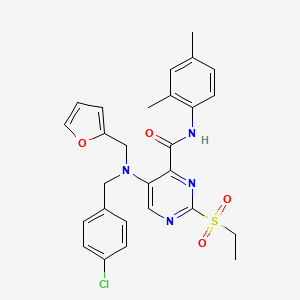 5-[(4-chlorobenzyl)(furan-2-ylmethyl)amino]-N-(2,4-dimethylphenyl)-2-(ethylsulfonyl)pyrimidine-4-carboxamide