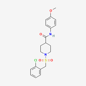 molecular formula C20H23ClN2O4S B11359238 1-[(2-chlorobenzyl)sulfonyl]-N-(4-methoxyphenyl)piperidine-4-carboxamide 