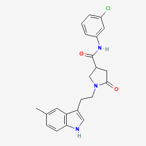 N-(3-chlorophenyl)-1-[2-(5-methyl-1H-indol-3-yl)ethyl]-5-oxopyrrolidine-3-carboxamide