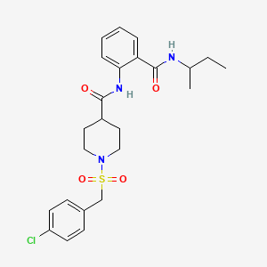 N-[2-(butan-2-ylcarbamoyl)phenyl]-1-[(4-chlorobenzyl)sulfonyl]piperidine-4-carboxamide