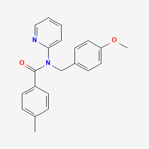 molecular formula C21H20N2O2 B11359271 N-(4-methoxybenzyl)-4-methyl-N-(pyridin-2-yl)benzamide 