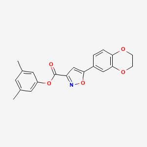 molecular formula C20H17NO5 B11359292 3,5-Dimethylphenyl 5-(2,3-dihydro-1,4-benzodioxin-6-yl)-1,2-oxazole-3-carboxylate 