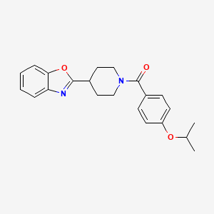 molecular formula C22H24N2O3 B11359299 2-[1-(4-Isopropoxybenzoyl)piperidin-4-yl]-1,3-benzoxazole 