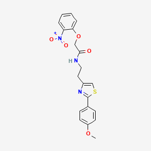 molecular formula C20H19N3O5S B11359316 N-{2-[2-(4-methoxyphenyl)-1,3-thiazol-4-yl]ethyl}-2-(2-nitrophenoxy)acetamide 