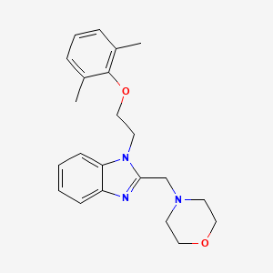 molecular formula C22H27N3O2 B11359317 1-[2-(2,6-dimethylphenoxy)ethyl]-2-(morpholin-4-ylmethyl)-1H-benzimidazole 