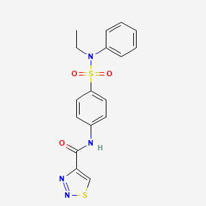 molecular formula C17H16N4O3S2 B11359334 N-{4-[ethyl(phenyl)sulfamoyl]phenyl}-1,2,3-thiadiazole-4-carboxamide 