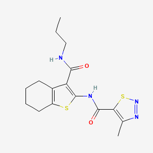 molecular formula C16H20N4O2S2 B11359371 4-methyl-N-[3-(propylcarbamoyl)-4,5,6,7-tetrahydro-1-benzothiophen-2-yl]-1,2,3-thiadiazole-5-carboxamide 