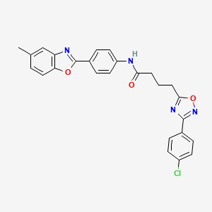 4-[3-(4-chlorophenyl)-1,2,4-oxadiazol-5-yl]-N-[4-(5-methyl-1,3-benzoxazol-2-yl)phenyl]butanamide