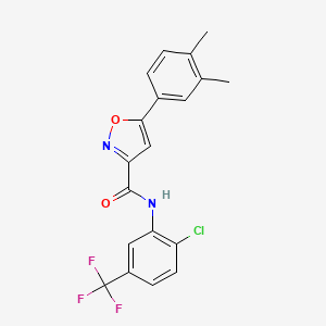 N-[2-chloro-5-(trifluoromethyl)phenyl]-5-(3,4-dimethylphenyl)-1,2-oxazole-3-carboxamide