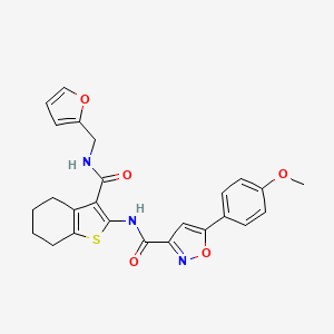 molecular formula C25H23N3O5S B11359405 N-{3-[(furan-2-ylmethyl)carbamoyl]-4,5,6,7-tetrahydro-1-benzothiophen-2-yl}-5-(4-methoxyphenyl)-1,2-oxazole-3-carboxamide 