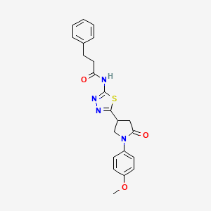 N-{5-[1-(4-methoxyphenyl)-5-oxopyrrolidin-3-yl]-1,3,4-thiadiazol-2-yl}-3-phenylpropanamide