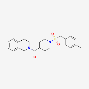 molecular formula C23H28N2O3S B11359426 3,4-dihydroisoquinolin-2(1H)-yl{1-[(4-methylbenzyl)sulfonyl]piperidin-4-yl}methanone 