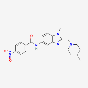 N-{1-methyl-2-[(4-methylpiperidin-1-yl)methyl]-1H-benzimidazol-5-yl}-4-nitrobenzamide