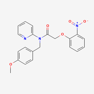 molecular formula C21H19N3O5 B11359451 N-(4-methoxybenzyl)-2-(2-nitrophenoxy)-N-(pyridin-2-yl)acetamide 