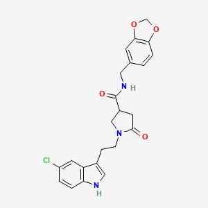 N-(1,3-benzodioxol-5-ylmethyl)-1-[2-(5-chloro-1H-indol-3-yl)ethyl]-5-oxopyrrolidine-3-carboxamide