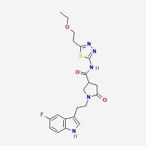 N-[5-(2-ethoxyethyl)-1,3,4-thiadiazol-2-yl]-1-[2-(5-fluoro-1H-indol-3-yl)ethyl]-5-oxopyrrolidine-3-carboxamide