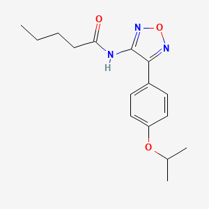 molecular formula C16H21N3O3 B11359477 N-{4-[4-(propan-2-yloxy)phenyl]-1,2,5-oxadiazol-3-yl}pentanamide 