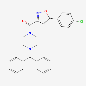 molecular formula C27H24ClN3O2 B11359487 [5-(4-Chlorophenyl)-1,2-oxazol-3-yl][4-(diphenylmethyl)piperazin-1-yl]methanone 