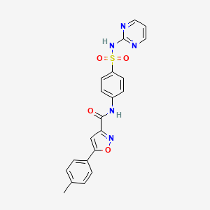 molecular formula C21H17N5O4S B11359510 5-(4-methylphenyl)-N-[4-(pyrimidin-2-ylsulfamoyl)phenyl]-1,2-oxazole-3-carboxamide 