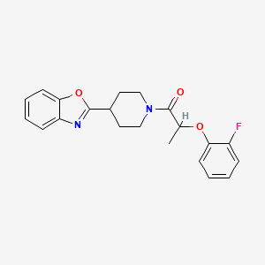 molecular formula C21H21FN2O3 B11359524 1-[4-(1,3-Benzoxazol-2-yl)piperidin-1-yl]-2-(2-fluorophenoxy)propan-1-one 