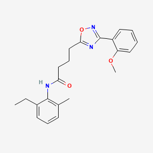 molecular formula C22H25N3O3 B11359551 N-(2-ethyl-6-methylphenyl)-4-[3-(2-methoxyphenyl)-1,2,4-oxadiazol-5-yl]butanamide 