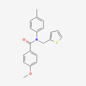 molecular formula C20H19NO2S B11359575 4-methoxy-N-(4-methylphenyl)-N-(thiophen-2-ylmethyl)benzamide 