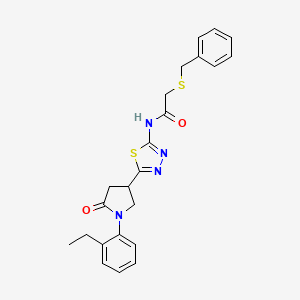 2-(benzylsulfanyl)-N-{5-[1-(2-ethylphenyl)-5-oxopyrrolidin-3-yl]-1,3,4-thiadiazol-2-yl}acetamide