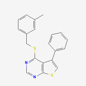 molecular formula C20H16N2S2 B11359617 4-[(3-Methylbenzyl)sulfanyl]-5-phenylthieno[2,3-d]pyrimidine 