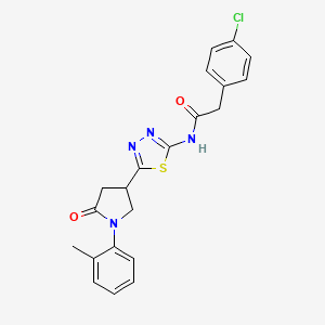 2-(4-chlorophenyl)-N-{5-[1-(2-methylphenyl)-5-oxopyrrolidin-3-yl]-1,3,4-thiadiazol-2-yl}acetamide