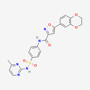 5-(2,3-dihydro-1,4-benzodioxin-6-yl)-N-{4-[(4-methylpyrimidin-2-yl)sulfamoyl]phenyl}-1,2-oxazole-3-carboxamide