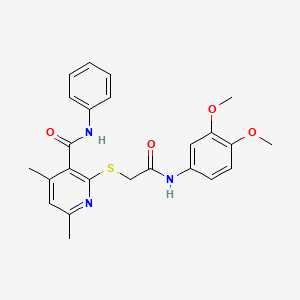 2-({2-[(3,4-dimethoxyphenyl)amino]-2-oxoethyl}sulfanyl)-4,6-dimethyl-N-phenylpyridine-3-carboxamide