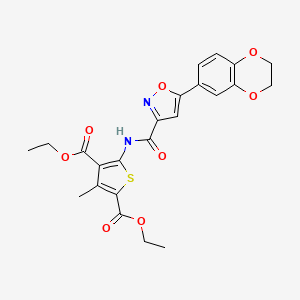 Diethyl 5-({[5-(2,3-dihydro-1,4-benzodioxin-6-yl)-1,2-oxazol-3-yl]carbonyl}amino)-3-methylthiophene-2,4-dicarboxylate