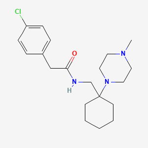 molecular formula C20H30ClN3O B11359717 2-(4-chlorophenyl)-N-{[1-(4-methylpiperazin-1-yl)cyclohexyl]methyl}acetamide 