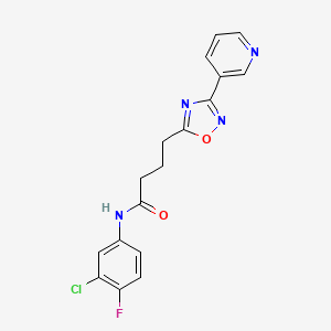 molecular formula C17H14ClFN4O2 B11359734 N-(3-chloro-4-fluorophenyl)-4-[3-(pyridin-3-yl)-1,2,4-oxadiazol-5-yl]butanamide 