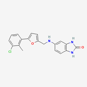 molecular formula C19H16ClN3O2 B11359742 5-({[5-(3-chloro-2-methylphenyl)-2-furyl]methyl}amino)-1,3-dihydro-2H-benzimidazol-2-one 