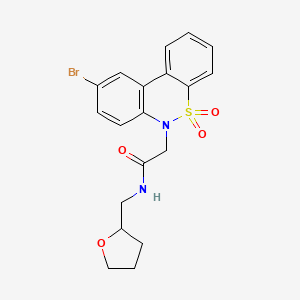 molecular formula C19H19BrN2O4S B11359759 2-(9-Bromo-5,5-dioxido-6H-dibenzo[C,E][1,2]thiazin-6-YL)-N-(tetrahydro-2-furanylmethyl)acetamide 