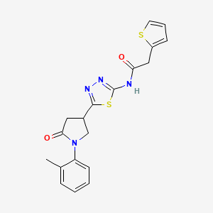 N-{5-[1-(2-methylphenyl)-5-oxopyrrolidin-3-yl]-1,3,4-thiadiazol-2-yl}-2-(thiophen-2-yl)acetamide