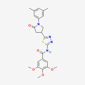 N-{5-[1-(3,5-dimethylphenyl)-5-oxopyrrolidin-3-yl]-1,3,4-thiadiazol-2-yl}-3,4,5-trimethoxybenzamide