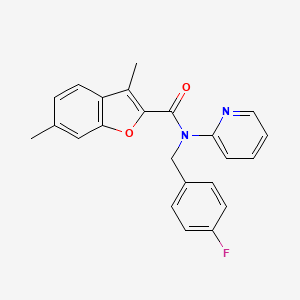 molecular formula C23H19FN2O2 B11359783 N-(4-fluorobenzyl)-3,6-dimethyl-N-(pyridin-2-yl)-1-benzofuran-2-carboxamide 