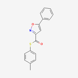 molecular formula C17H13NO2S B11359798 S-(4-methylphenyl) 5-phenyl-1,2-oxazole-3-carbothioate 