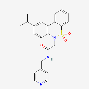 molecular formula C23H23N3O3S B11359801 2-(9-Isopropyl-5,5-dioxido-6H-dibenzo[C,E][1,2]thiazin-6-YL)-N-(4-pyridinylmethyl)acetamide 