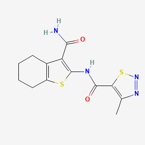 N-(3-carbamoyl-4,5,6,7-tetrahydro-1-benzothiophen-2-yl)-4-methyl-1,2,3-thiadiazole-5-carboxamide