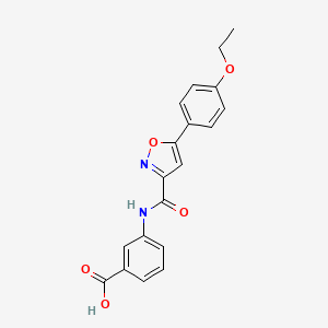 molecular formula C19H16N2O5 B11359815 3-({[5-(4-Ethoxyphenyl)-1,2-oxazol-3-yl]carbonyl}amino)benzoic acid 