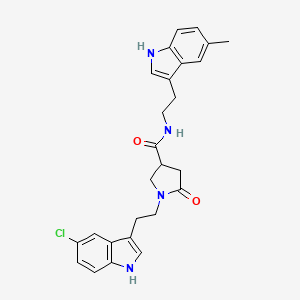 molecular formula C26H27ClN4O2 B11359821 1-[2-(5-chloro-1H-indol-3-yl)ethyl]-N-[2-(5-methyl-1H-indol-3-yl)ethyl]-5-oxopyrrolidine-3-carboxamide 