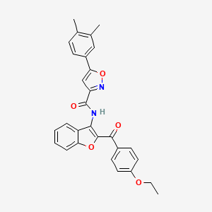 5-(3,4-dimethylphenyl)-N-{2-[(4-ethoxyphenyl)carbonyl]-1-benzofuran-3-yl}-1,2-oxazole-3-carboxamide