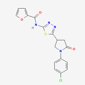 N-{5-[1-(4-chlorophenyl)-5-oxopyrrolidin-3-yl]-1,3,4-thiadiazol-2-yl}furan-2-carboxamide