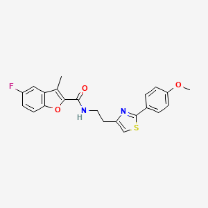 molecular formula C22H19FN2O3S B11359844 5-fluoro-N-{2-[2-(4-methoxyphenyl)-1,3-thiazol-4-yl]ethyl}-3-methyl-1-benzofuran-2-carboxamide 