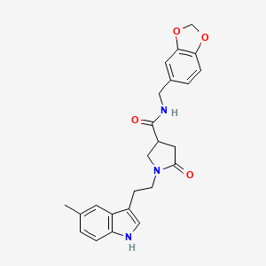 N-(1,3-benzodioxol-5-ylmethyl)-1-[2-(5-methyl-1H-indol-3-yl)ethyl]-5-oxopyrrolidine-3-carboxamide