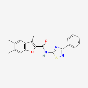 3,5,6-trimethyl-N-(3-phenyl-1,2,4-thiadiazol-5-yl)-1-benzofuran-2-carboxamide