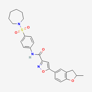 N-[4-(azepan-1-ylsulfonyl)phenyl]-5-(2-methyl-2,3-dihydro-1-benzofuran-5-yl)-1,2-oxazole-3-carboxamide